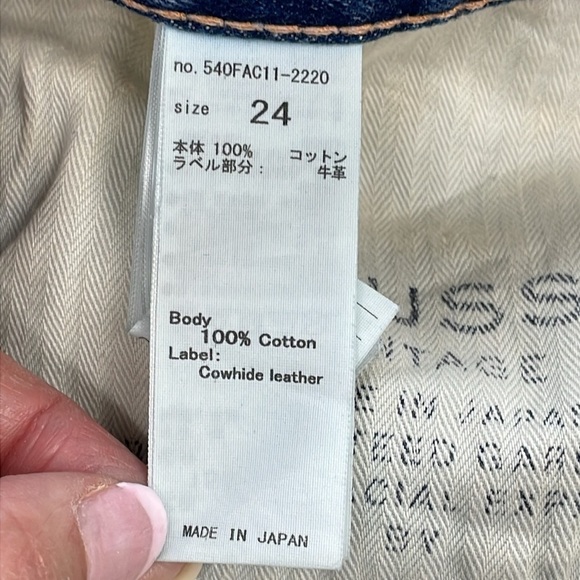 New Moussy Vintage Monroe Tapered Jean Japanese Denim Patchwork Sz 24 - Picture 14 of 14